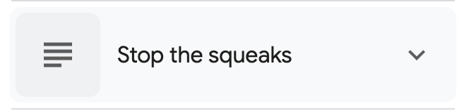 stop the squeaks.