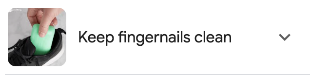 keep fingernails clean, 